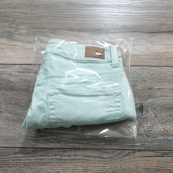 American Eagle Women Girls Jean Short Shorts Size 2 Daisy Dukes Seafoam Destress - Picture 12 of 12